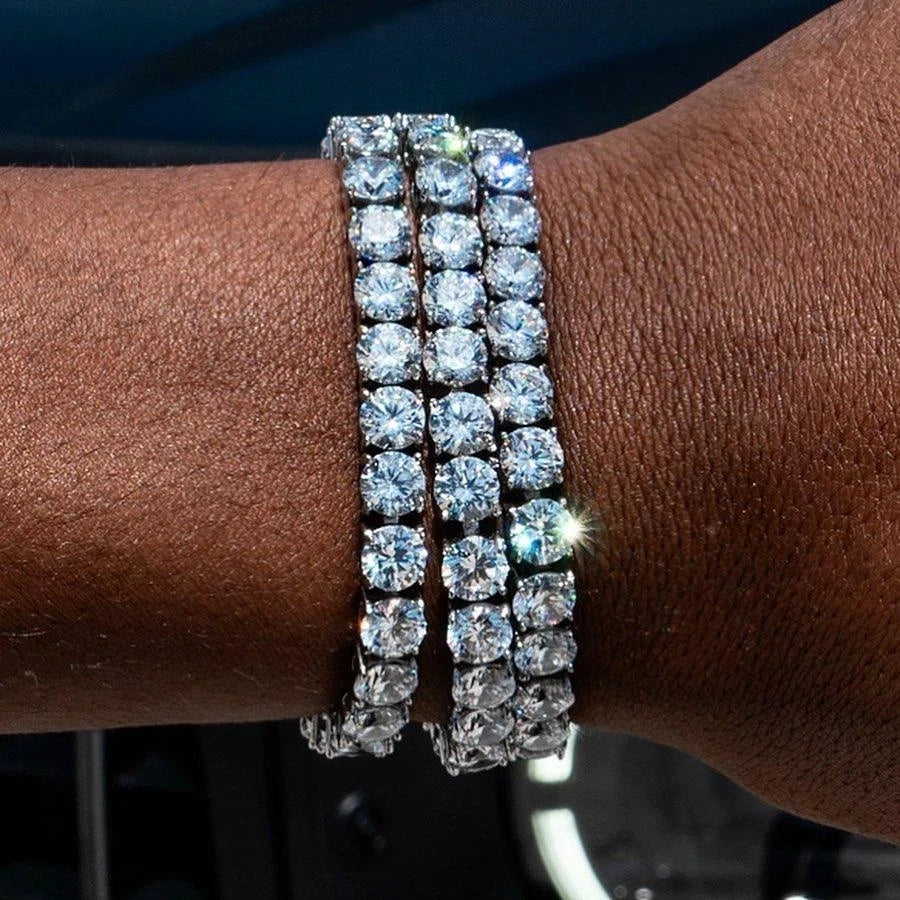 Hiphop Tennis Bracelet Homme Iced Out 3/4/5mm Cubic Zirconia Mens Crystal Chain