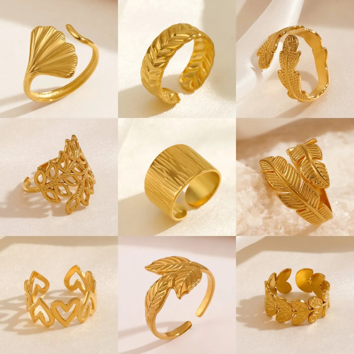 316L Stainless Steel Rings for Women Gold Color