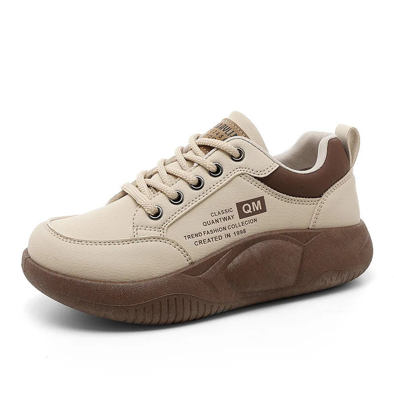 New Women's Shoes 2024 Spring Thick Sole Elevated Shoes Sports Shoes Women's Shoes Student Street Casual Board Shoes
