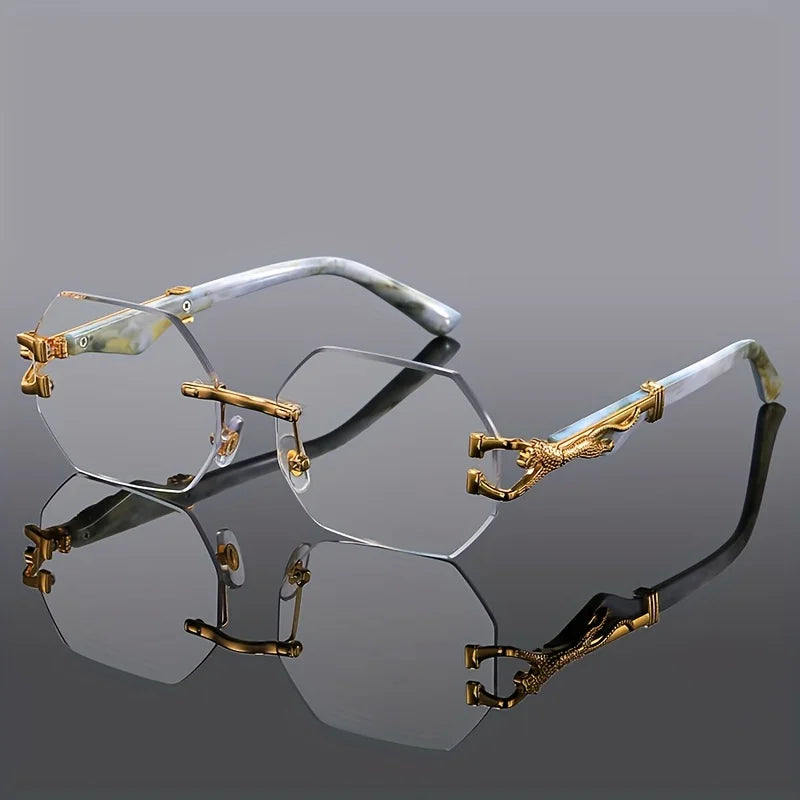 Geometric Leopard Print Sport Glasses For Women, Lightweight & Durable Composite Frame,