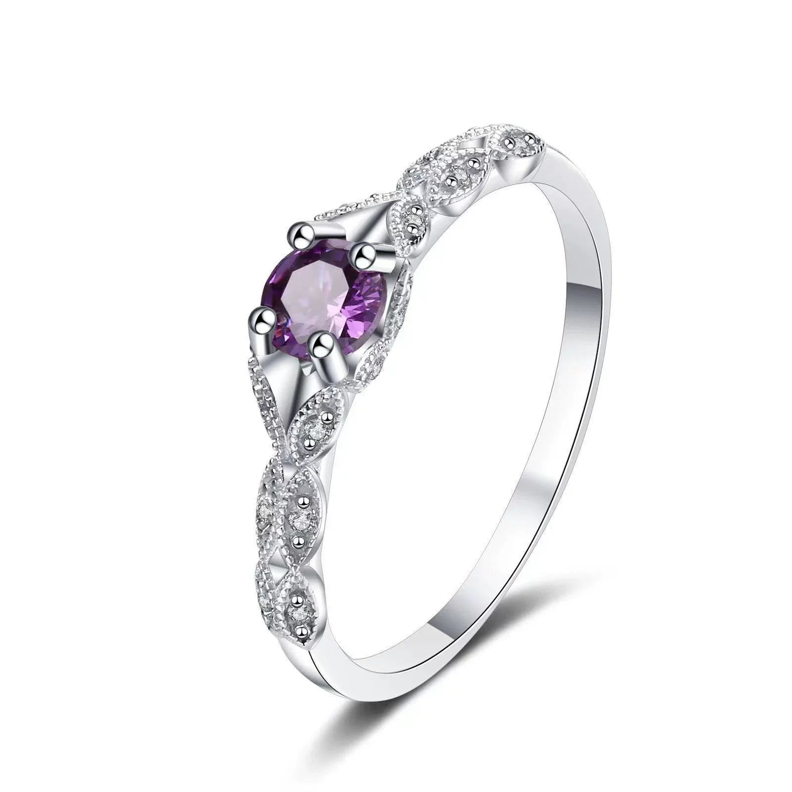 Améthia Light Luxury Style Amethyst Zirconia Women's Ring