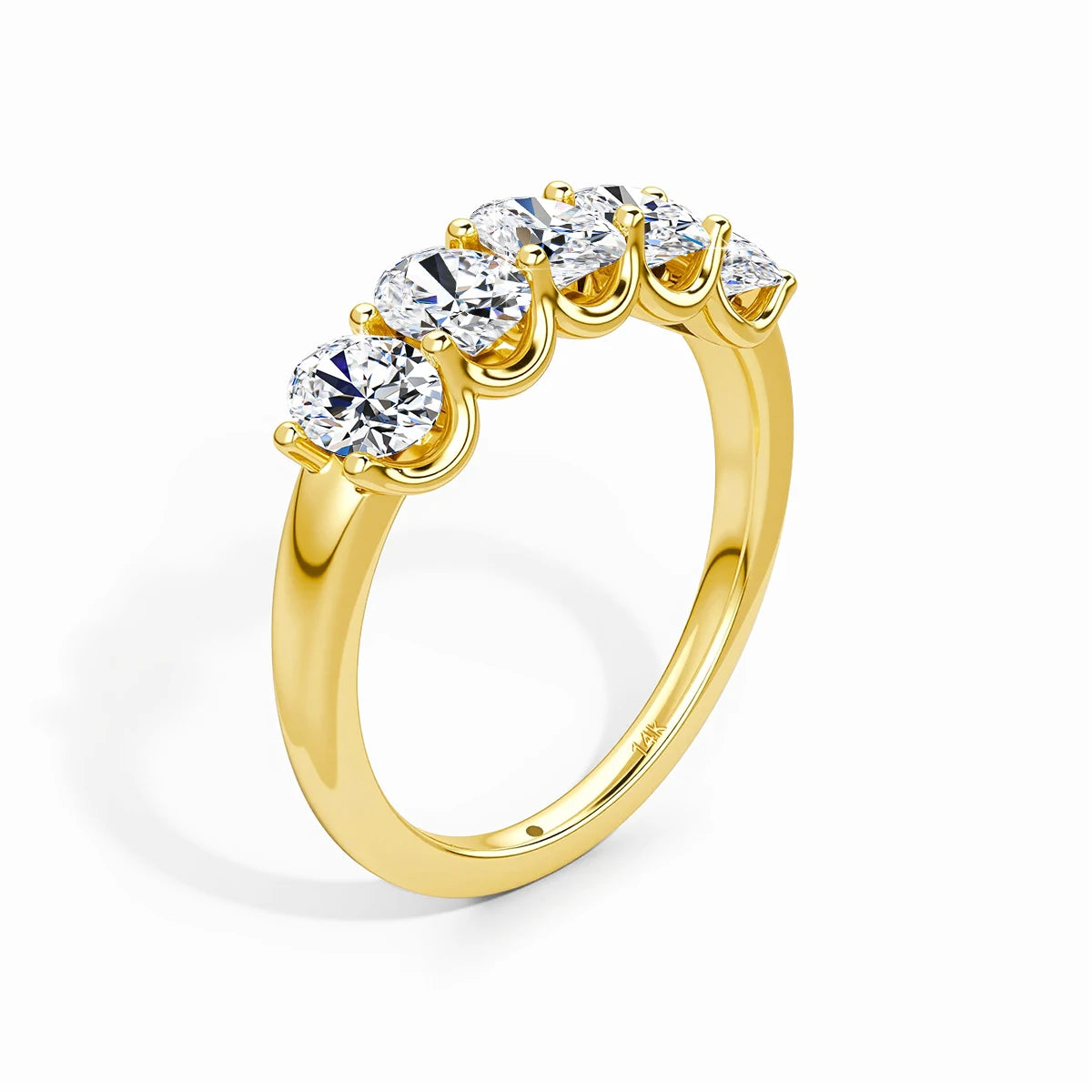14K Gold Oval Spark Ring
