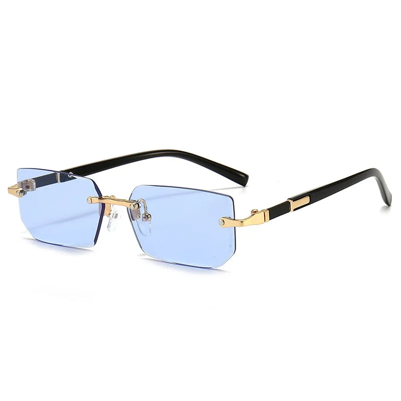 Rimless Sunglasses Rectangle Fashion Popular Women Men