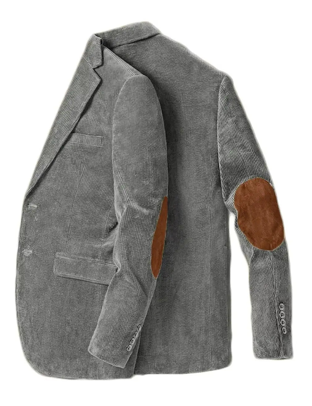 Men's Corduroy Blazer Business Casual Jacket with Elbow Patch Spring Fall Sport Coats Fashion Casual Single Breasted Men Jacket