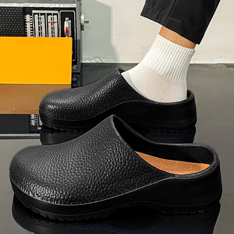 Men's and Women's Summer Breathable, Waterproof, Non-Slip Kitchen Shoes, Slip-On Beach Shoes, Toe-Toe Sandals and Slippers