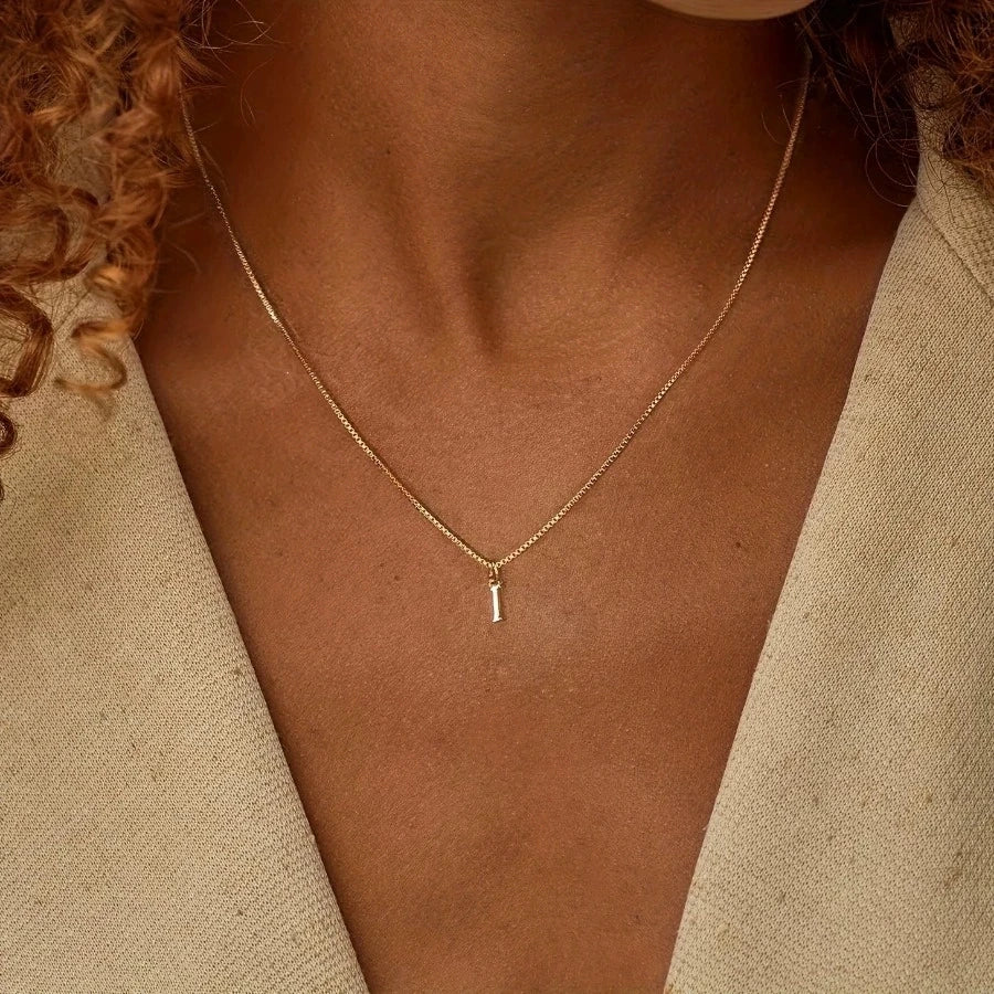 A-Z Initial Necklace for Women18K Gold Plated Necklace Cute Letter Stainless Steel .