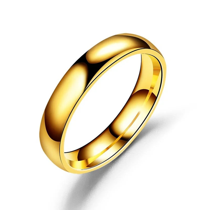 Simple 6mm Titanium Ring Women Men Prevent Allergy