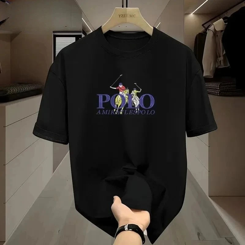 2025 Summer New Luxury Brand American Spring/Summer Print Equestrian Commuting Comfort Sportswear Men's and Women's T-shirts