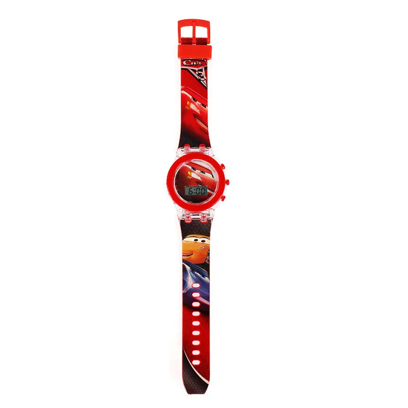 Cartoon unicorn Children Watches for kids Collection Digital Electronic Flash Glow Up Light Colourful mickey mouse Girls Clock