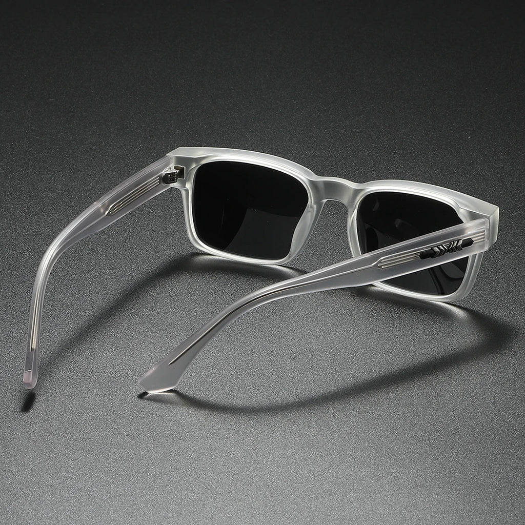 Quality Square Polarized Sunglasses Men Metal Core UV400 Unisex