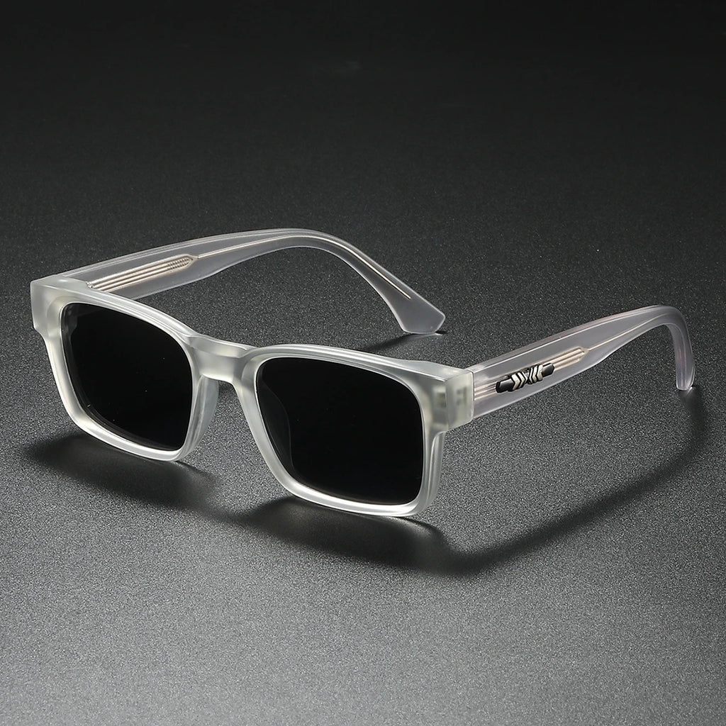 Quality Square Polarized Sunglasses Men Metal Core UV400 Unisex