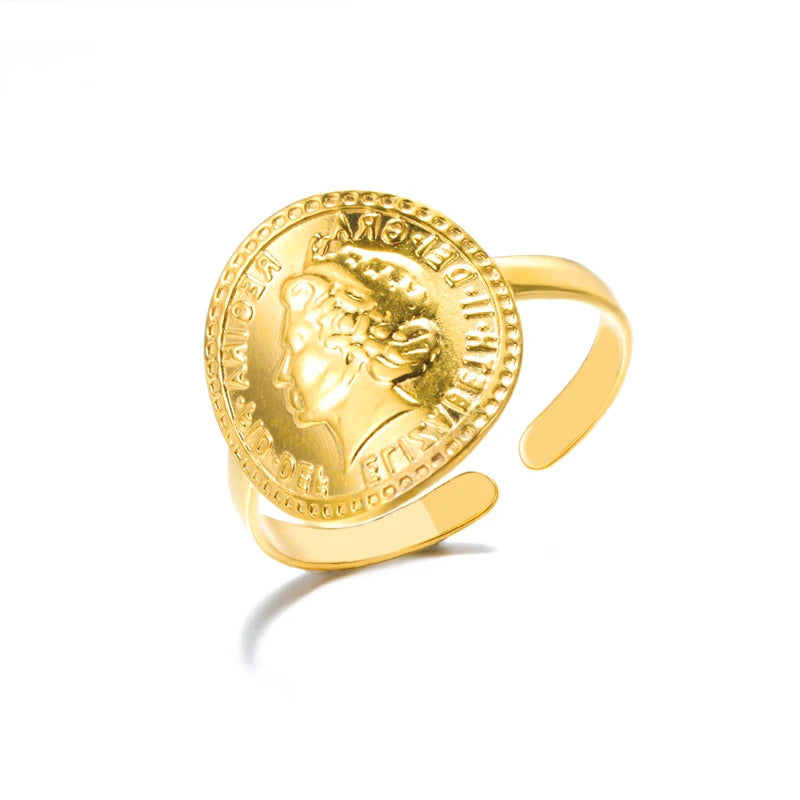 316L Stainless Steel Rings for Women Gold Color