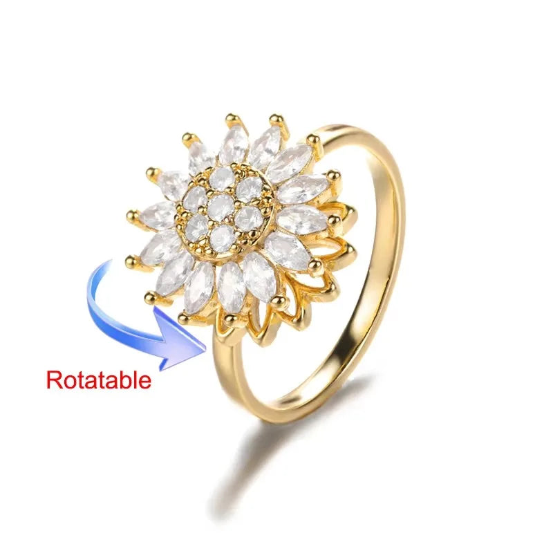 Sun Opal Rotator Ring