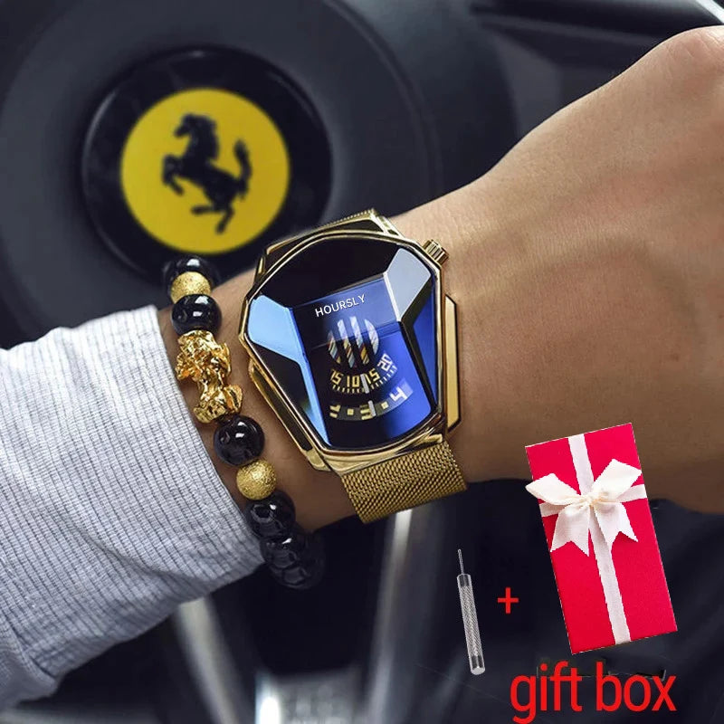 Men Wrist Watch Gold Luxury Brand Top Stainless Steel Band Fashion Quartz Watches for Men 2025 Relogio Masculino Male Clock