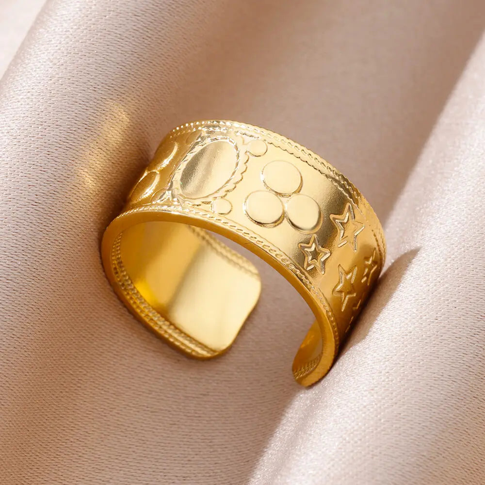 40 Style Rings for Women Stainless Steel Rings Classic Gold Color