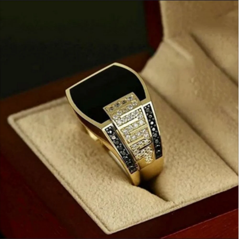 Classic Men's Ring Fashion Metal Gold Color Punk