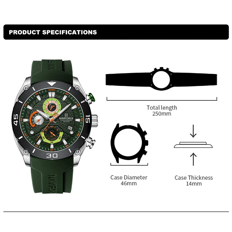NAVIFORCE Sport Watch for Men Waterproof