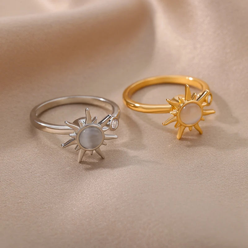 Sun Opal Rotator Ring