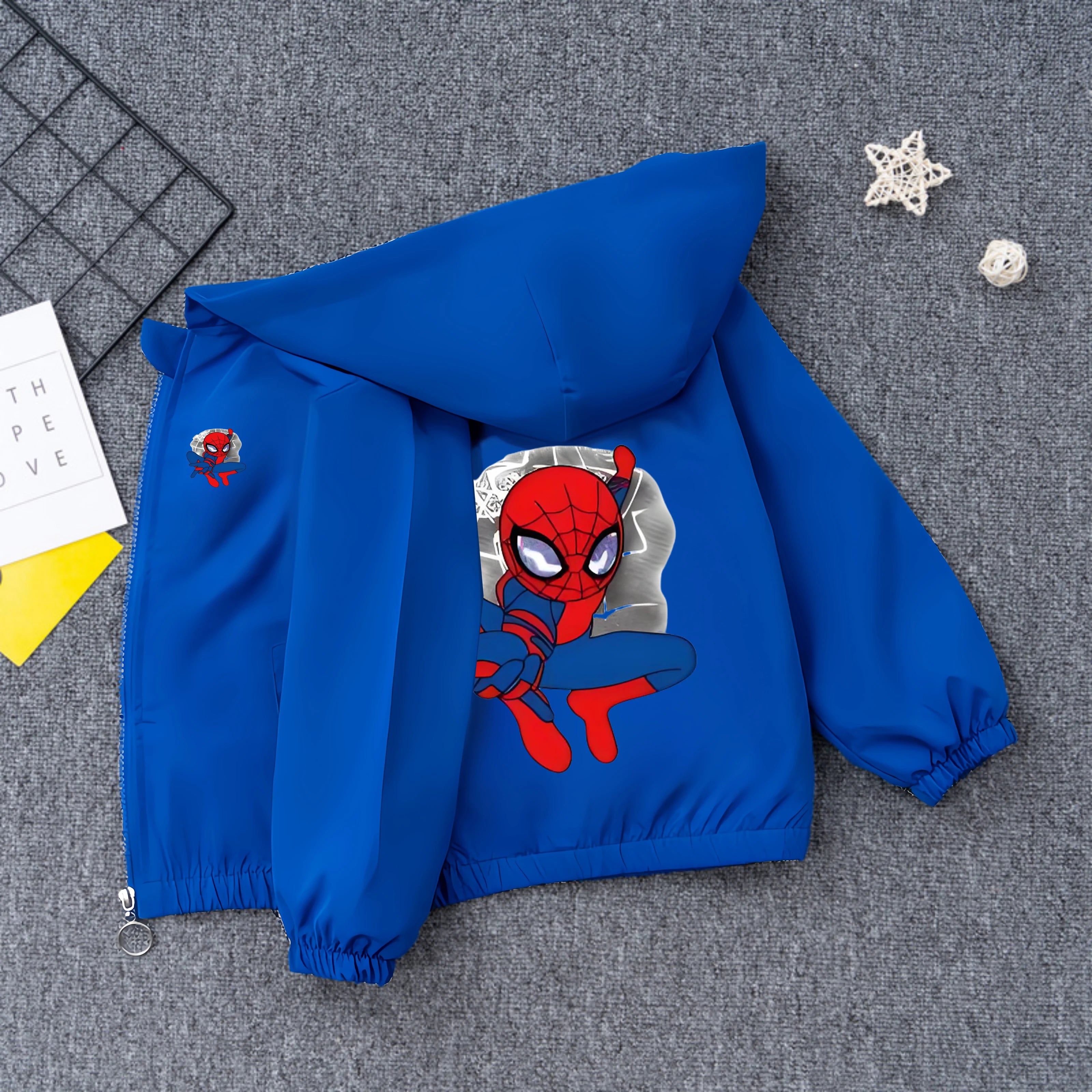 Boys' Casual Cardigans, Children's Jackets, Spider Man Hooded Tops, Windbreakers, Clothing Jackets