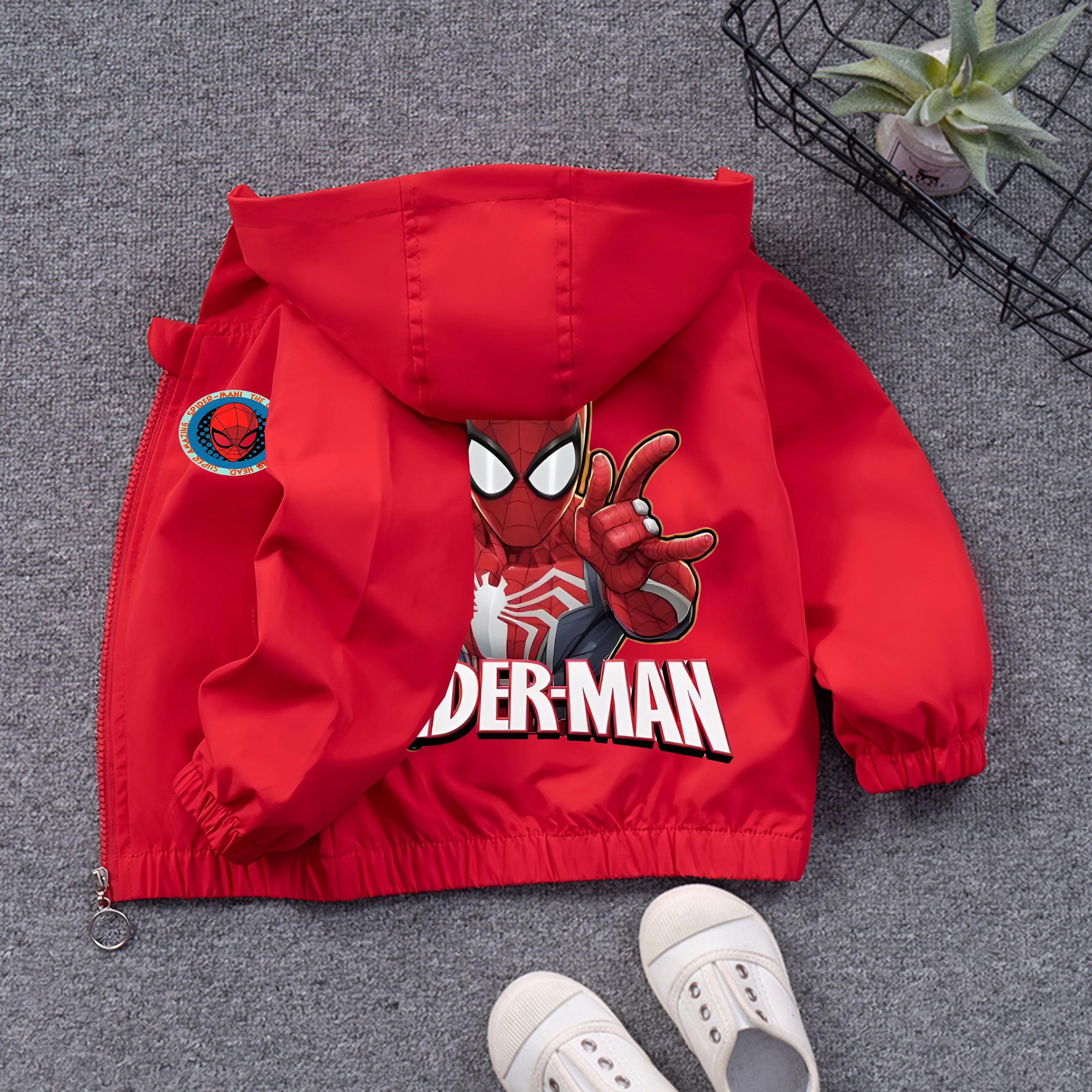 Boys' Casual Cardigans, Children's Jackets, Spider Man Hooded Tops, Windbreakers, Clothing Jackets