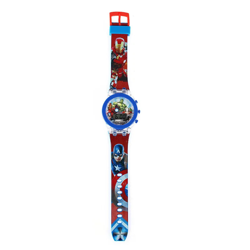 Cartoon unicorn Children Watches for kids Collection Digital Electronic Flash Glow Up Light Colourful mickey mouse Girls Clock