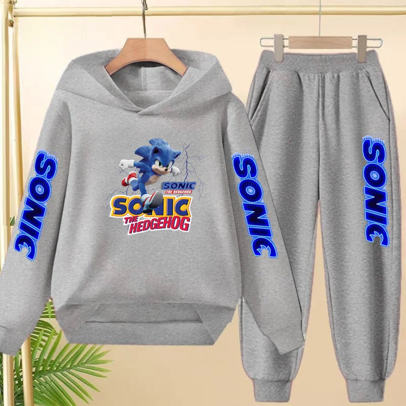 Kids 3-12Yrs Autumn Hoodie Anime Products Clothing Sports Pullover Sweatshirt+Pants Two-Piece Set Boys Girls Toddler Leisure Set