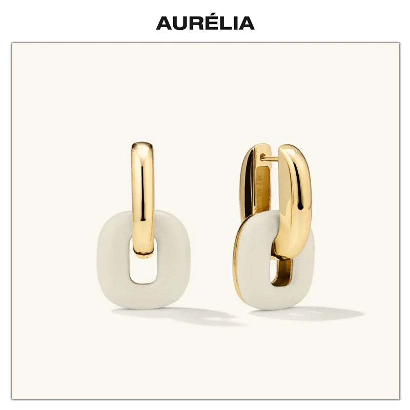 2025 Fashion Geometric Red White Earrings Woman Unique Design Comfortable Lightweight Jewelry
