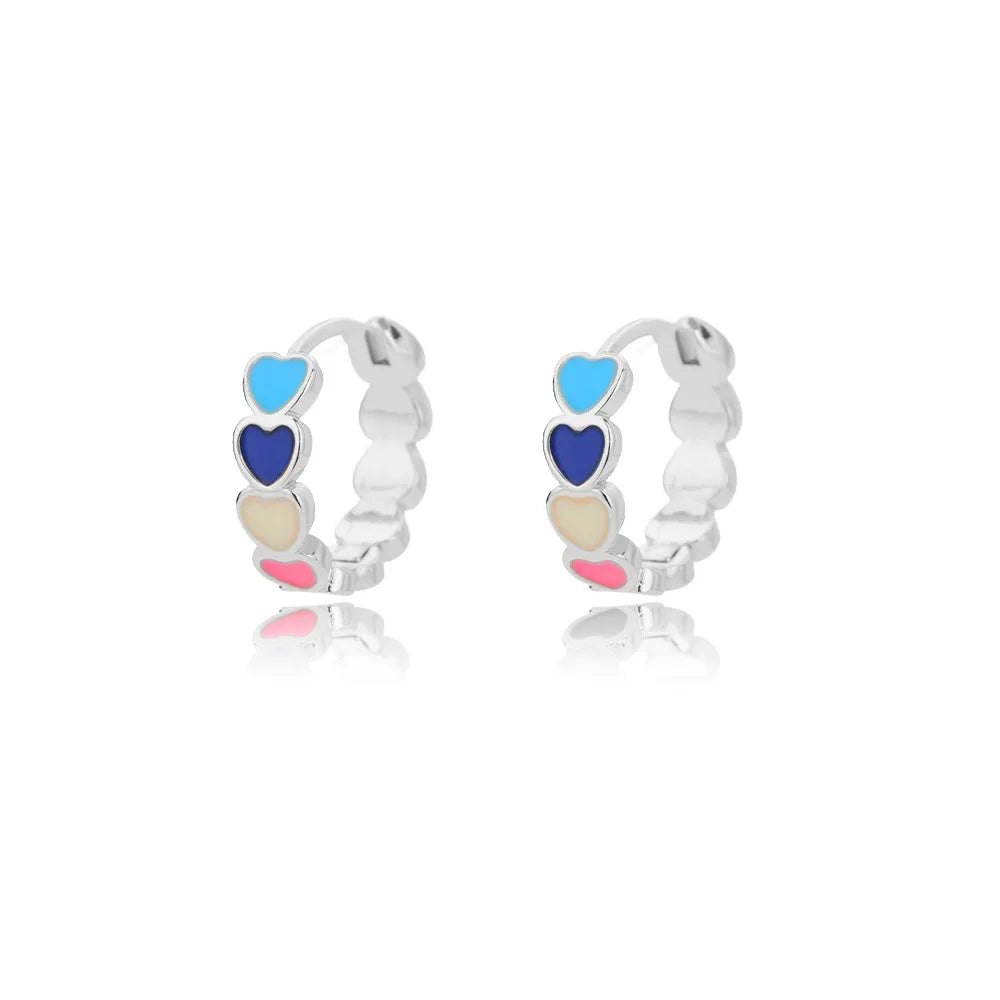 Hollow Zircon Heart Earrings For Women Stainless Steel Gold Color.