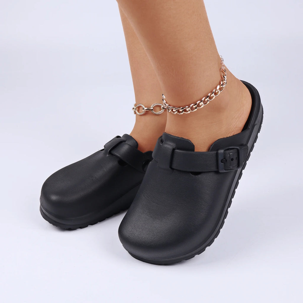 House slippers Adjustable Buckle EVA Women's Slippers Lightweight Closed Toe Indoor Slides Soft Sole Platform Sandals
