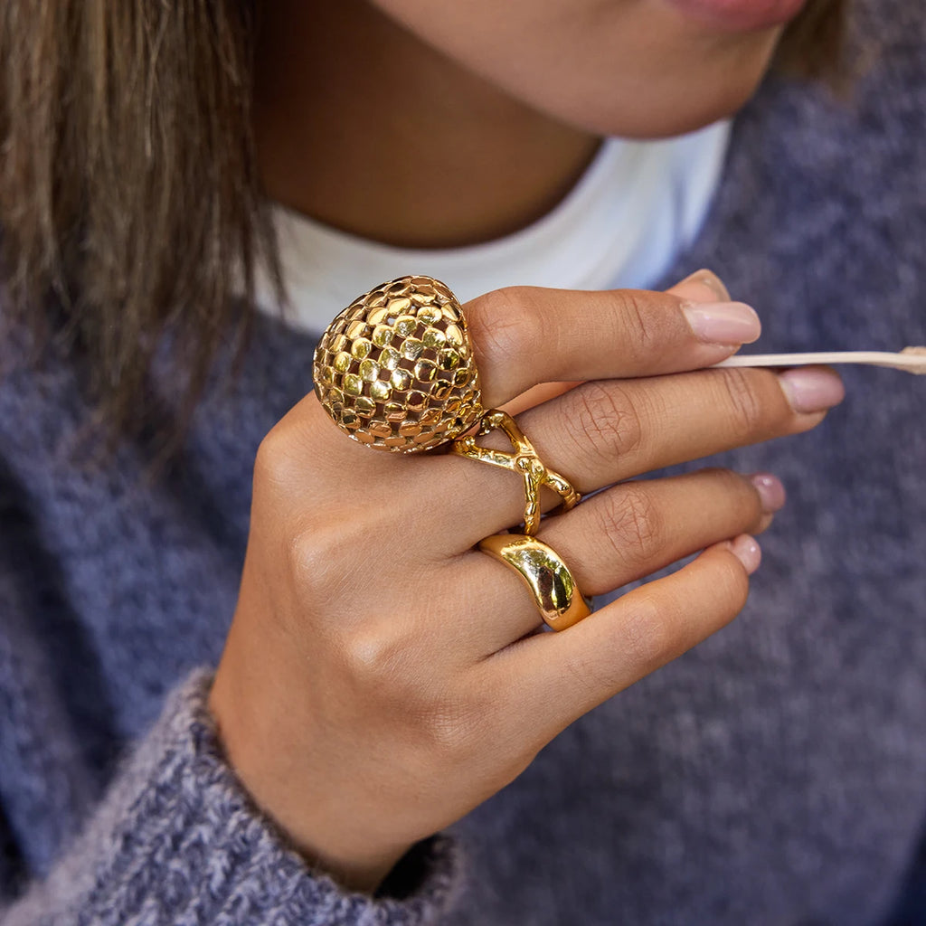 Golden Muse Ring
 Designer 18K Gold Color Plated