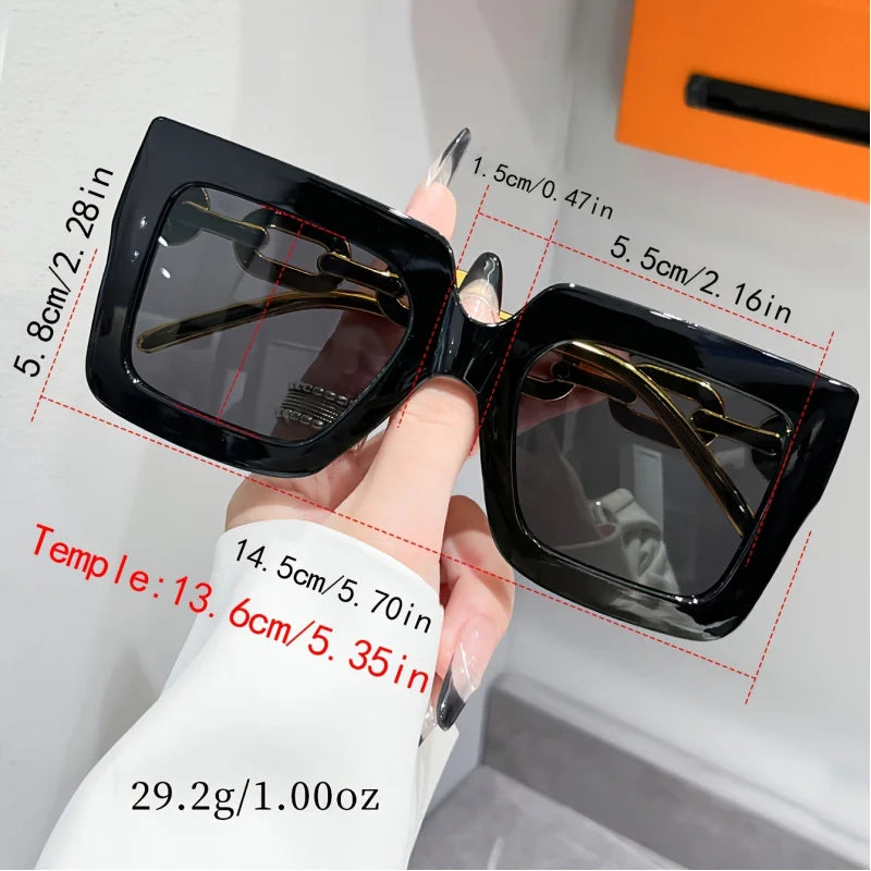 Luxury square fashion glasses for women casual candy color anti glare sun shades for beach party Travel