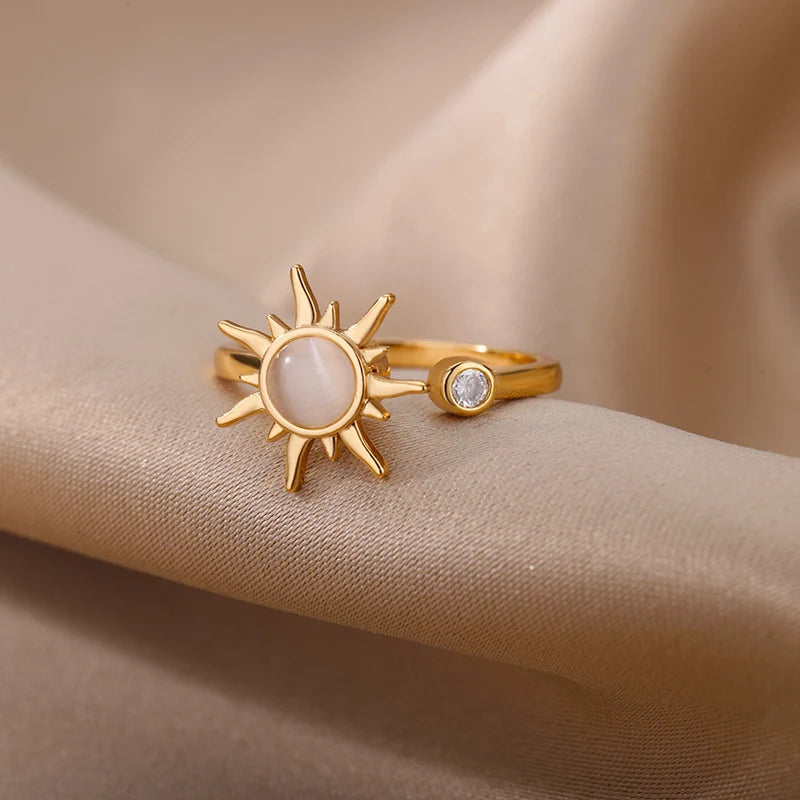 Sun Opal Rotator Ring