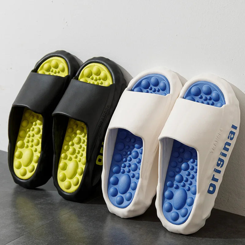 Summer New Slippers For Men Women Outdoor Non-slip Beach Sandals Soft Comfortable EVA Platform Slippers Home Bath Slides