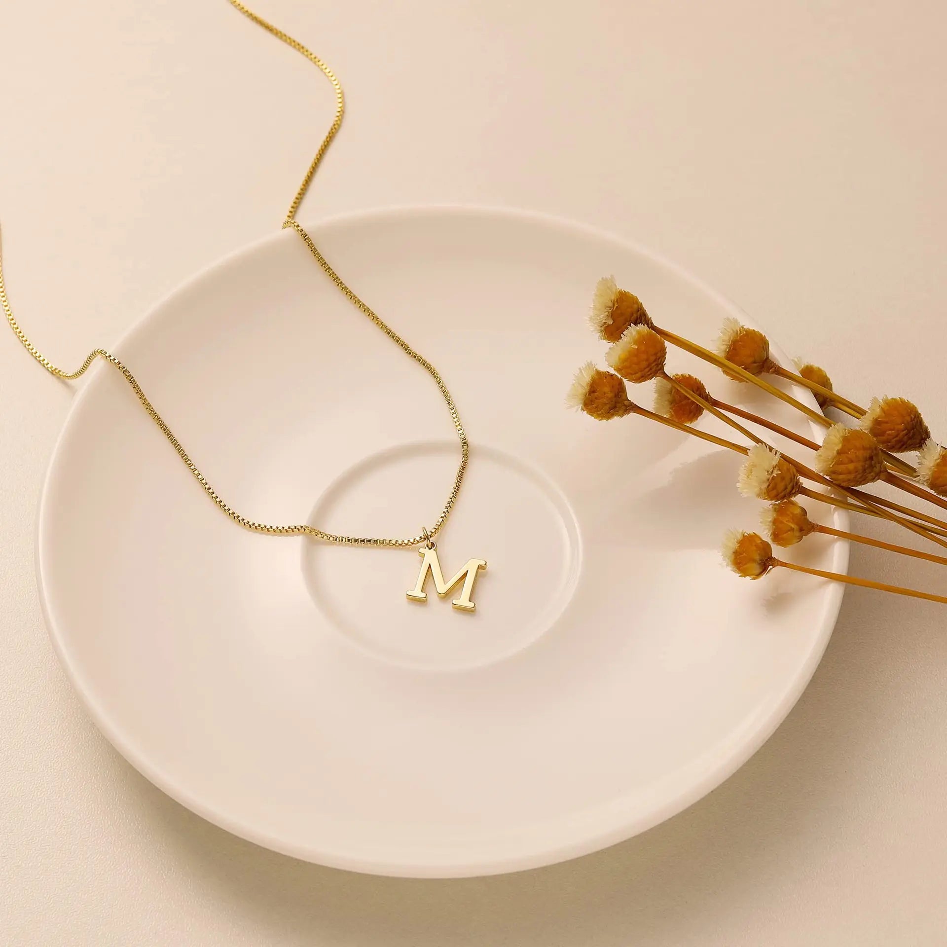A-Z Initial Necklace for Women18K Gold Plated Necklace Cute Letter Stainless Steel .