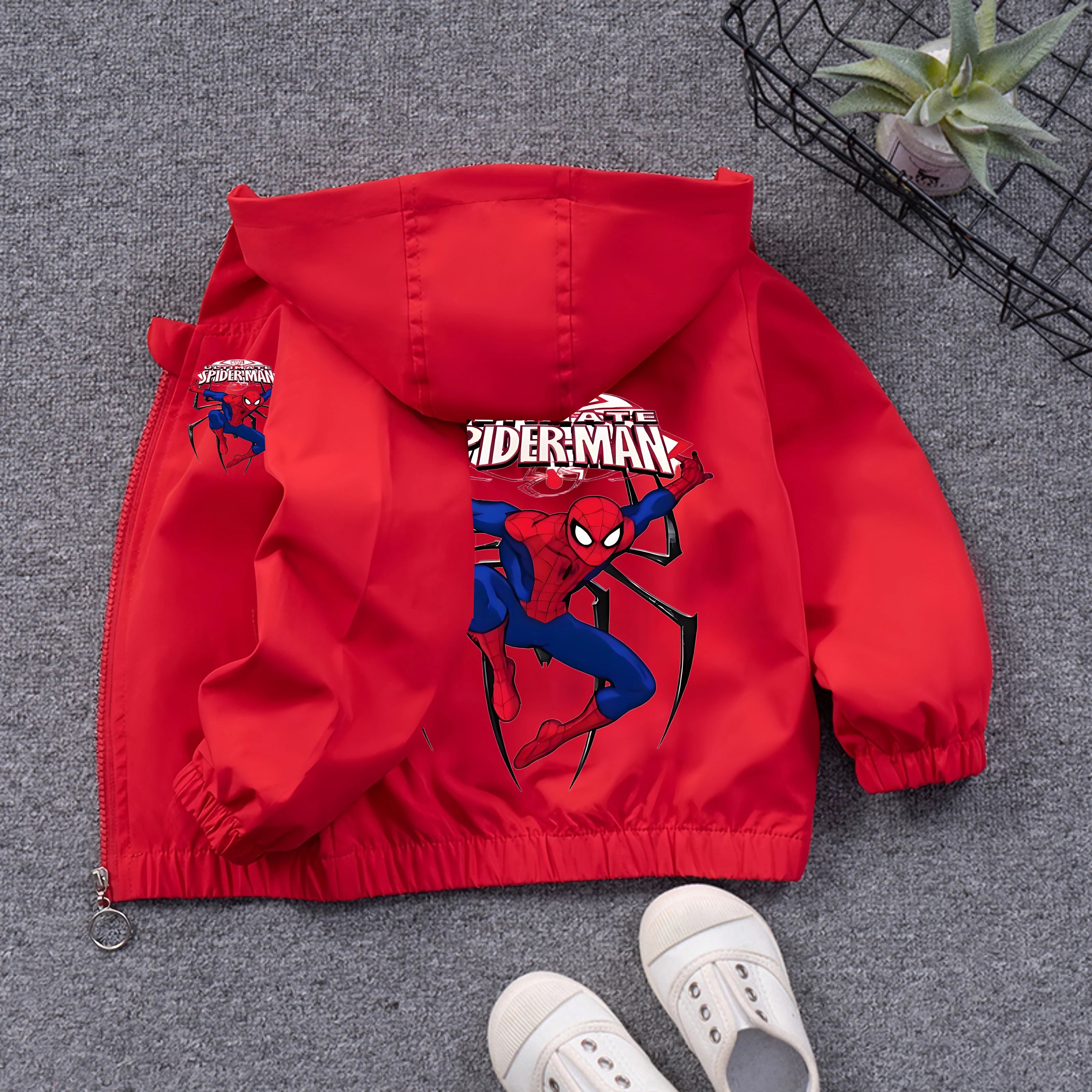 Boys' Casual Cardigans, Children's Jackets, Spider Man Hooded Tops, Windbreakers, Clothing Jackets