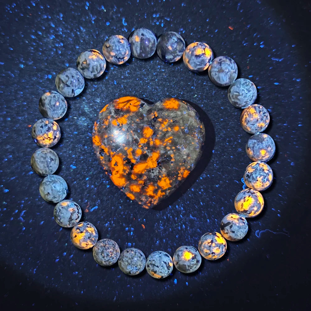2/4pcs Natural Flame Stone Bracelet with Natural Raw Stone