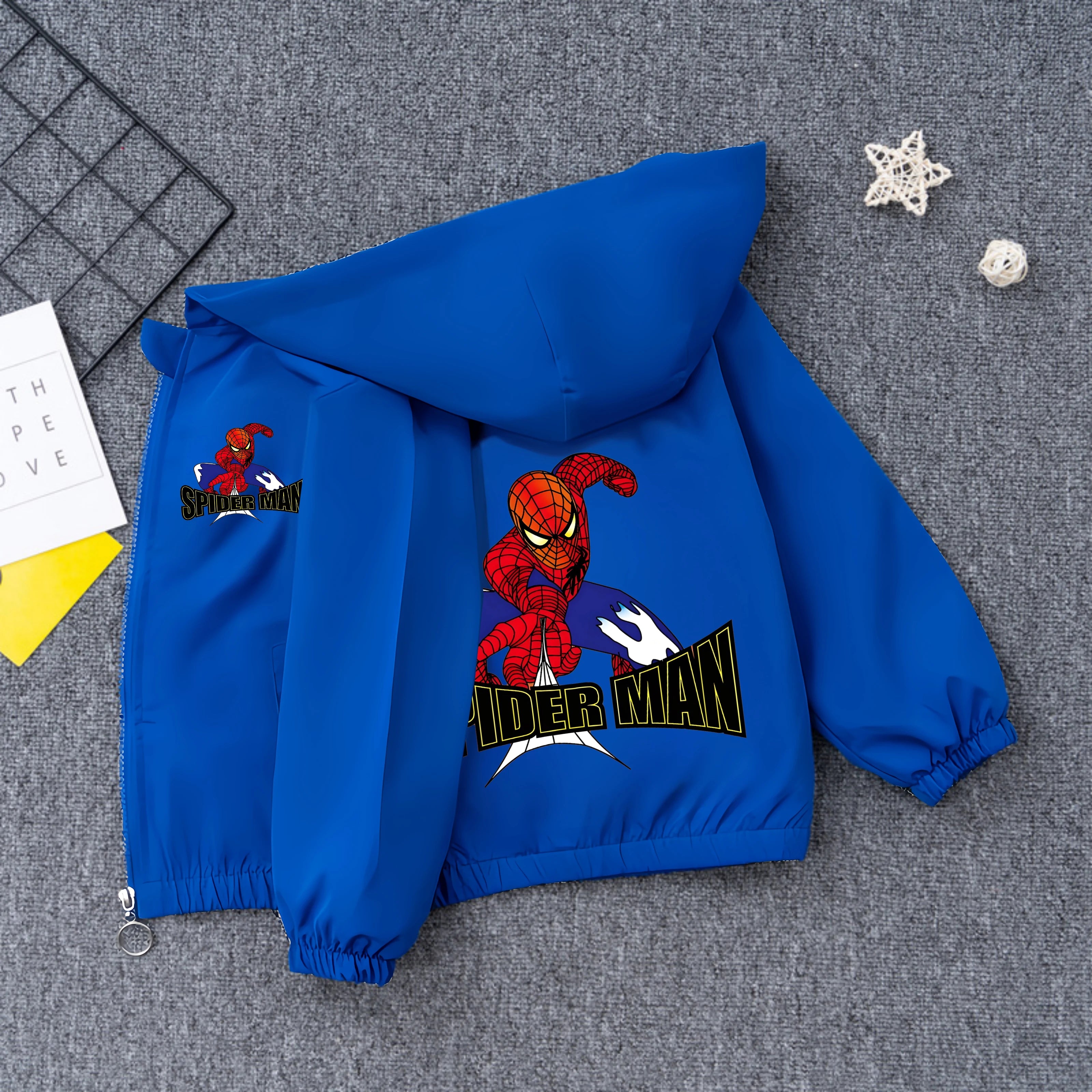 Boys' Casual Cardigans, Children's Jackets, Spider Man Hooded Tops, Windbreakers, Clothing Jackets