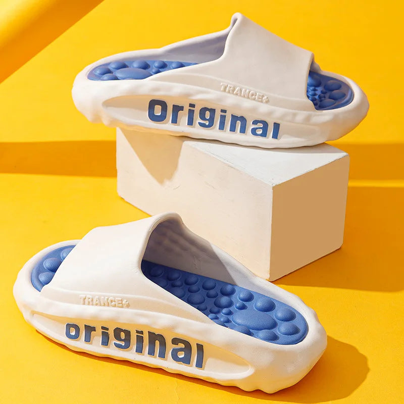 Summer New Slippers For Men Women Outdoor Non-slip Beach Sandals Soft Comfortable EVA Platform Slippers Home Bath Slides