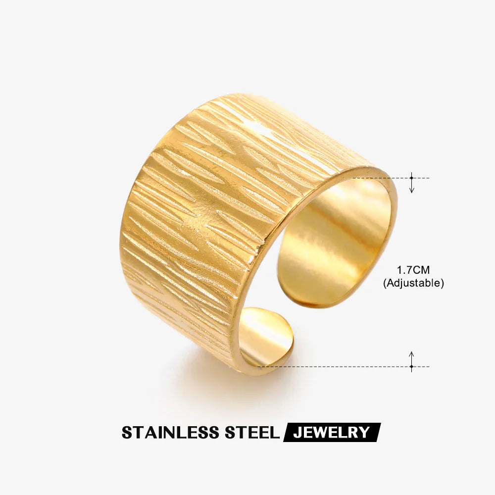 316L Stainless Steel Rings for Women Gold Color