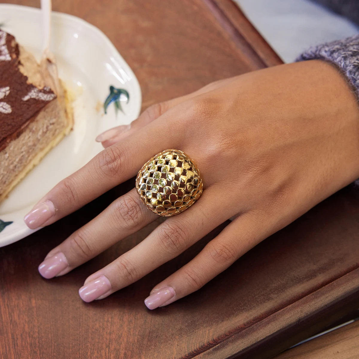 Golden Muse Ring
 Designer 18K Gold Color Plated