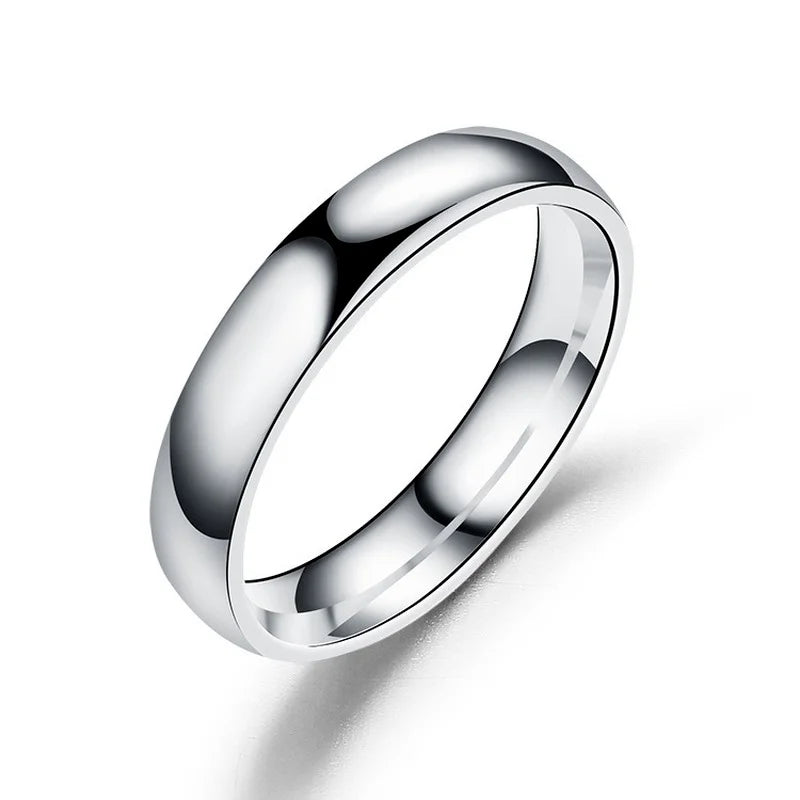 Simple 6mm Titanium Ring Women Men Prevent Allergy