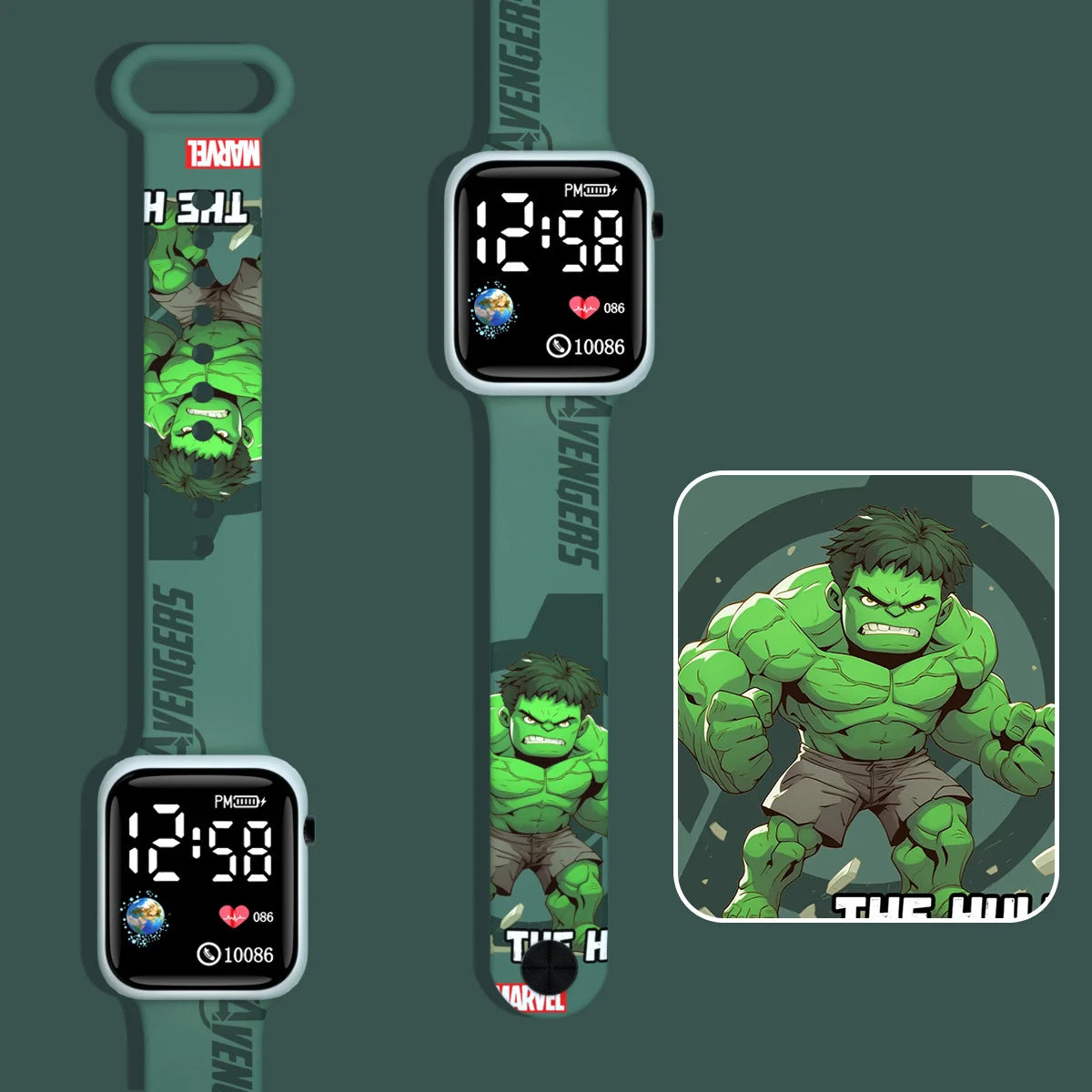 Sports Spiderman Children Watches for Boys Iron Man Captain Super Hero Kids LED Watch Digital Clock Student Toys Gifts