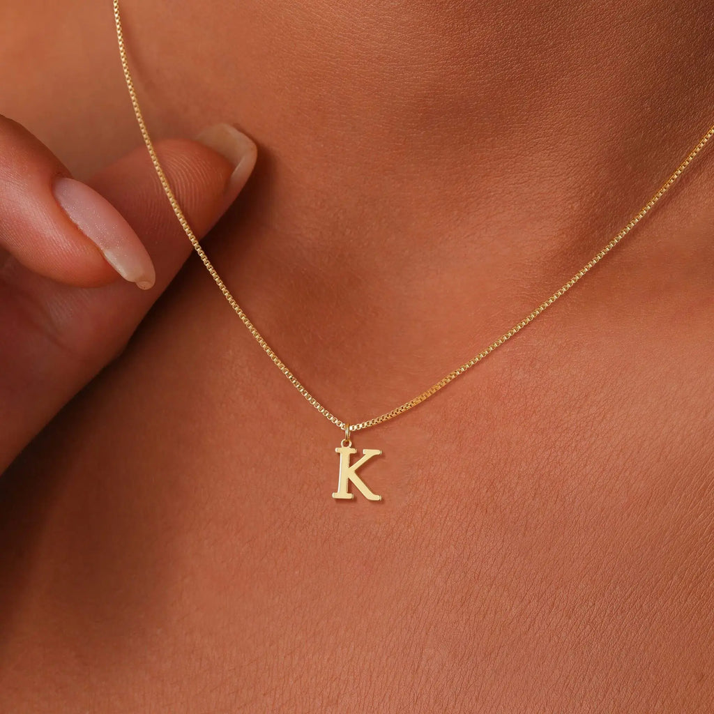 A-Z Initial Necklace for Women18K Gold Plated Necklace Cute Letter Stainless Steel .