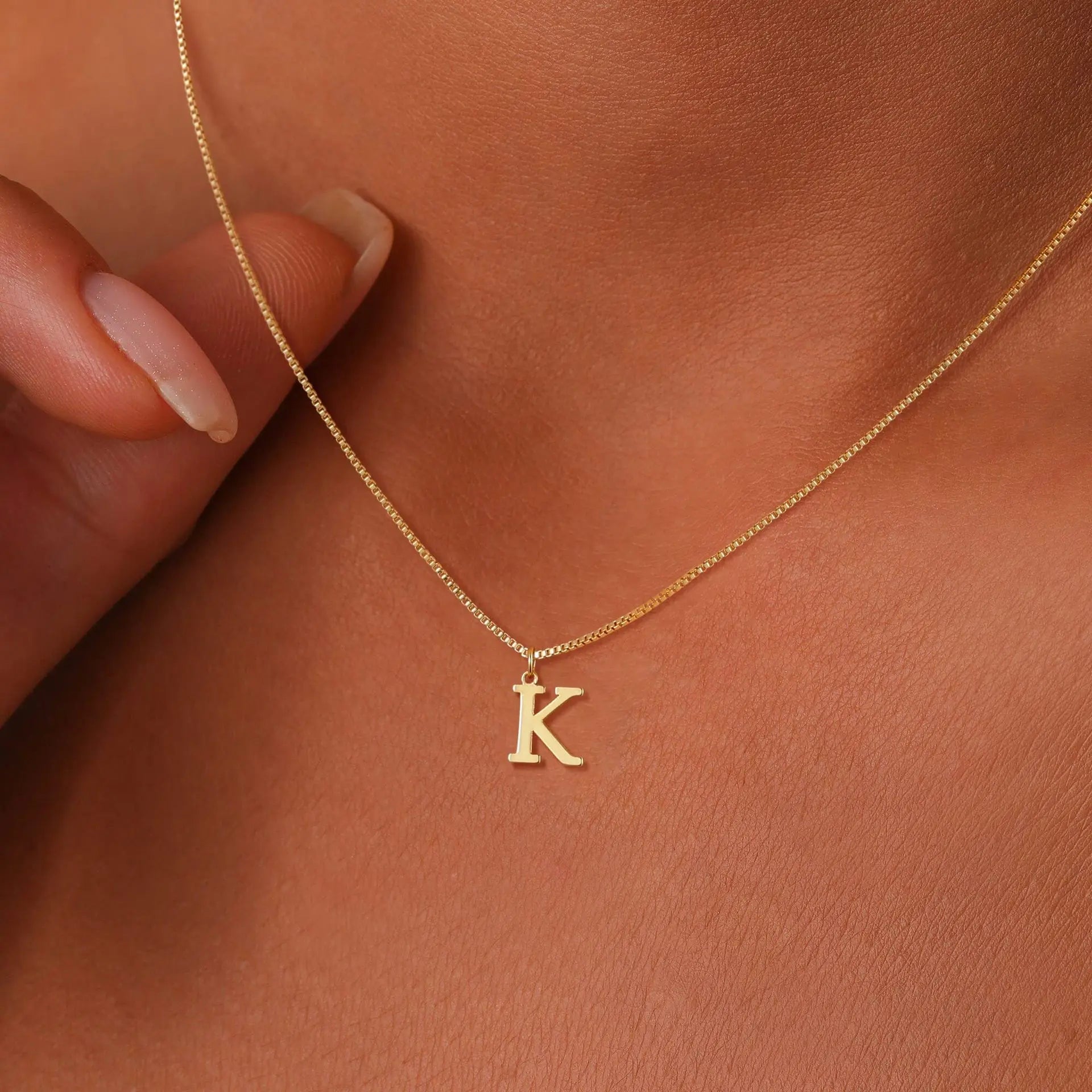 A-Z Initial Necklace for Women18K Gold Plated Necklace Cute Letter Stainless Steel .