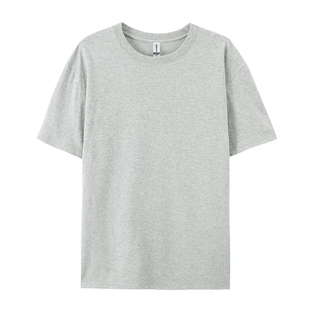 100% Cotton Solid Tshirts Men Woman Short Sleeve Fashion Brand Trend Casual Soft Clothing Tees Customized Products Summer Tops