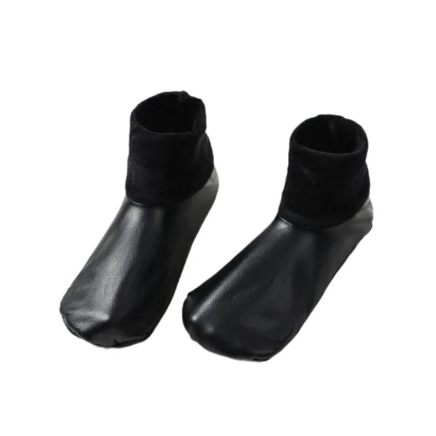 1 Pair of Medium Tube Thick Warm Socks for Men and Women, High Tube Indoor Leather Socks, Waterproof Floor Socks