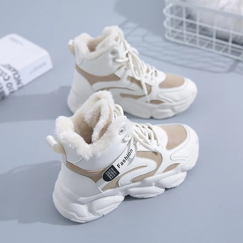 Winter Women Warm Sneakers Platform Snow Boots Ankle Booties Female Causal Plush Shoes Cotton Ladies Boot