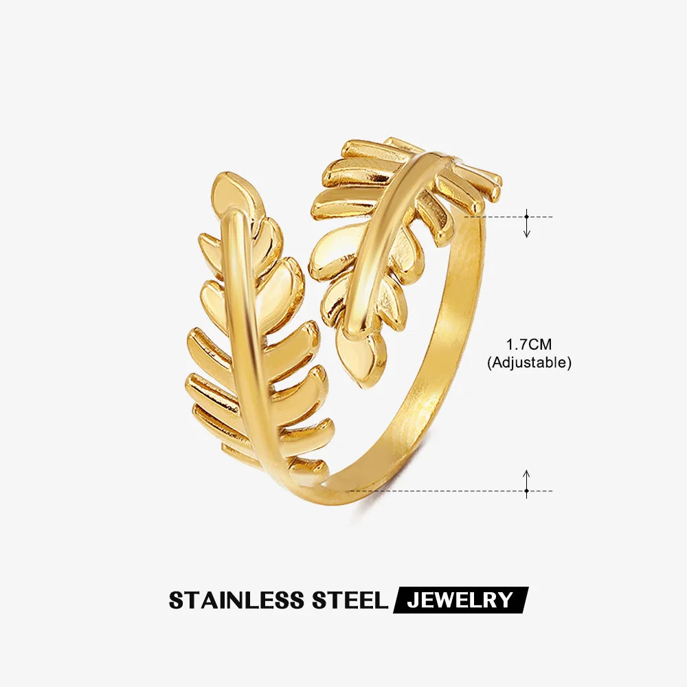 316L Stainless Steel Rings for Women Gold Color