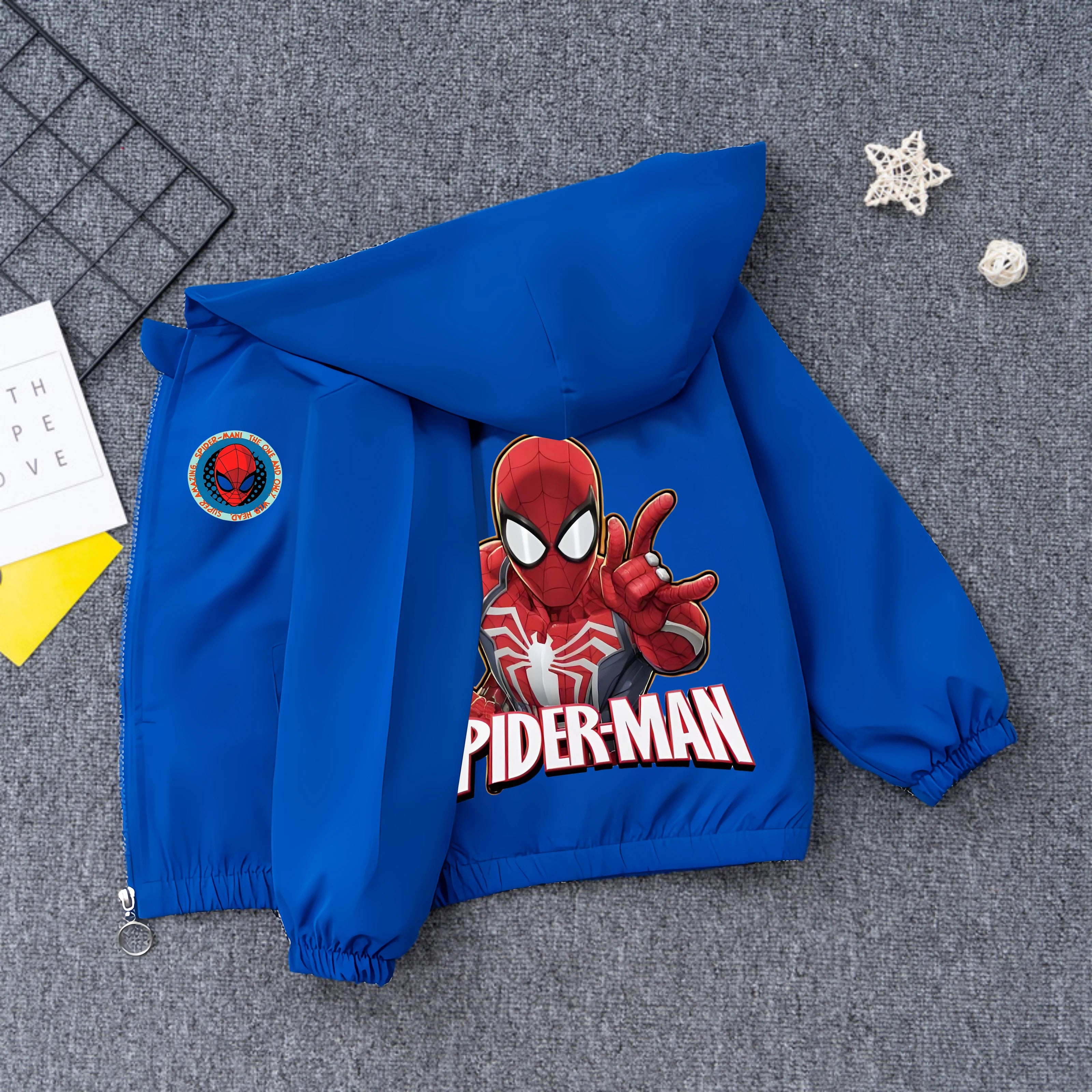 Boys' Casual Cardigans, Children's Jackets, Spider Man Hooded Tops, Windbreakers, Clothing Jackets