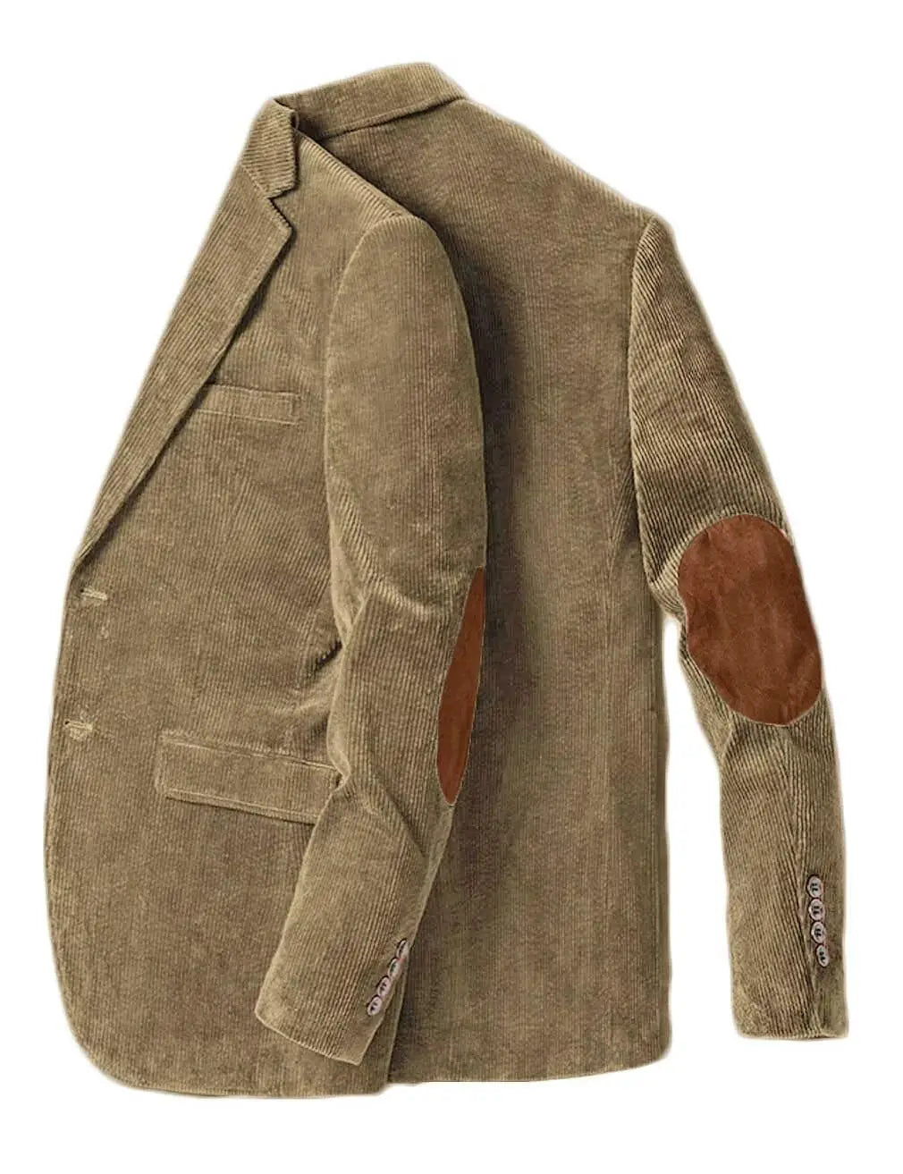 Men's Corduroy Blazer Business Casual Jacket with Elbow Patch Spring Fall Sport Coats Fashion Casual Single Breasted Men Jacket